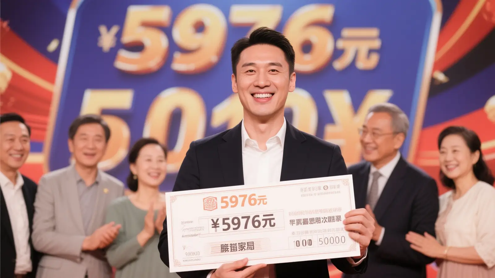 男子20元喜中双色球5976万，领奖时激动得手抖语塞
