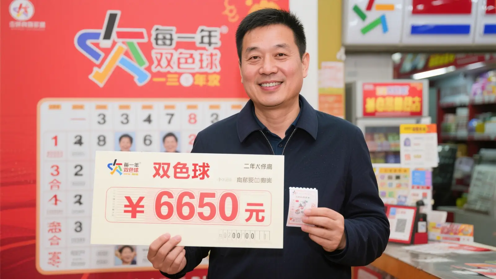 男子凭家人年龄组合号码，2年购彩经验喜中双色球665万
